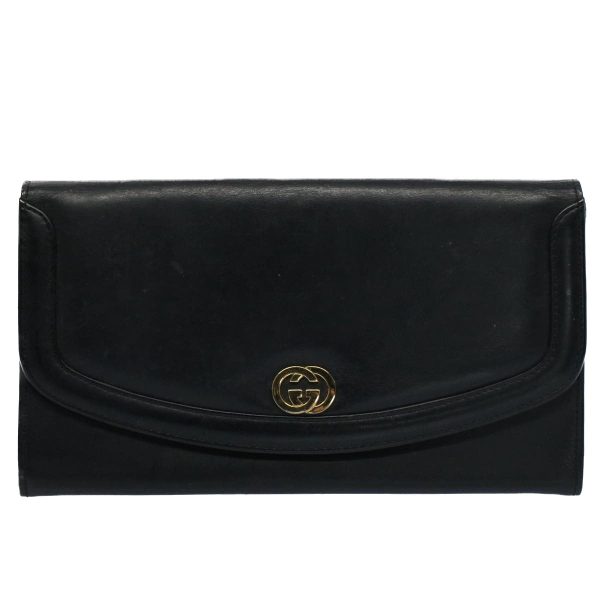 GUCCI Clutch Bag Leather Black ep1846 Hot on Sale