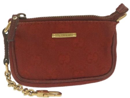 GUCCI GG Canvas Coin Purse Red 29473 For Discount