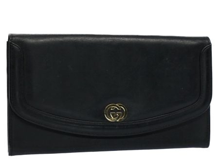 GUCCI Clutch Bag Leather Black ep1846 Hot on Sale