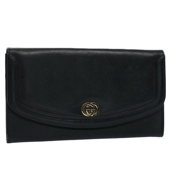 GUCCI Clutch Bag Leather Black ep1846 Hot on Sale