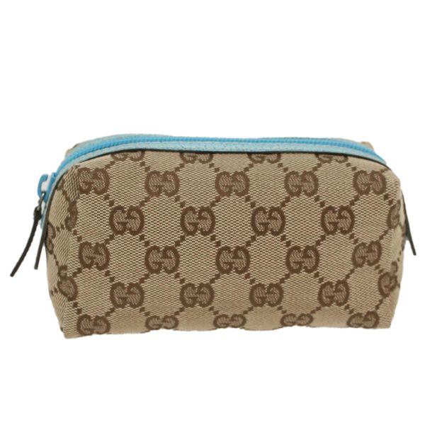 GUCCI GG Canvas Pouch Beige Light Blue 29596 tb831 Hot on Sale