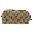 GUCCI GG Canvas Pouch Beige Light Blue 29596 tb831 Hot on Sale