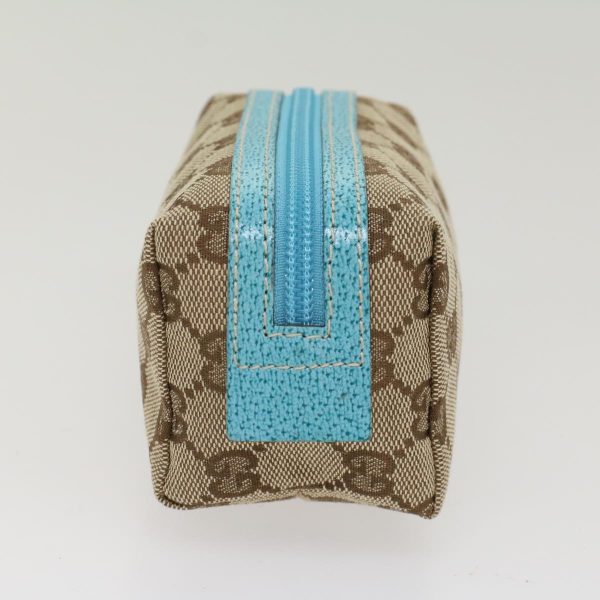 GUCCI GG Canvas Pouch Beige Light Blue 29596 tb831 Hot on Sale