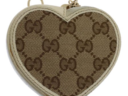 GUCCI GG Canvas Heart Coin Purse Beige 152615 yk8712 For Discount